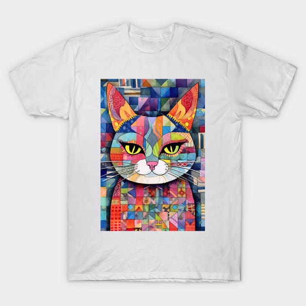 Abstract Cat 1 T-Shirt by erzebeth